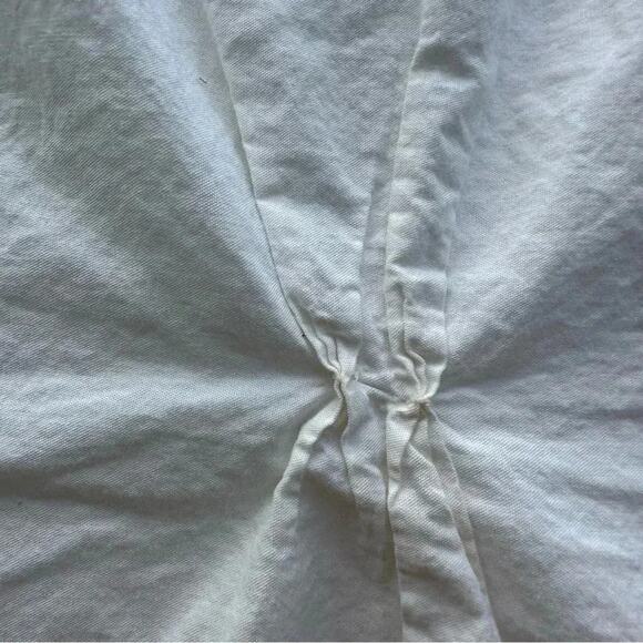 west elm green cream colored duvet cover in good condition some small flaws - Picture 2 of 7